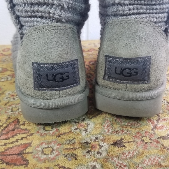 Ugg Classic Cardy 1016555 gray knit sweater boots - Picture 12 of 12
